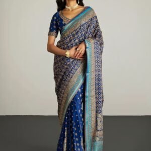 Royal Blue Parampara Zardozi Saree
