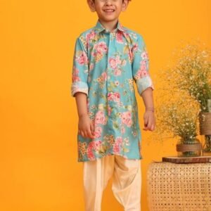 VASTRAMAY Boys Muslin Kurta Patiala Set