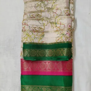 Semi Silk Saree Green